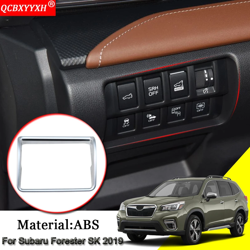 

Car Styling ABS Car Headlight Switch Button Sequins Internal Decoration Stickers Auto Accessories For Subaru Forester SK 2019