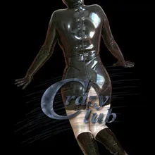 Crazy club_Plus размер сексуальный женский латексный костюм с капюшоном и перчатками раб платье на заказ Фетиш горячая Распродажа Быстрая