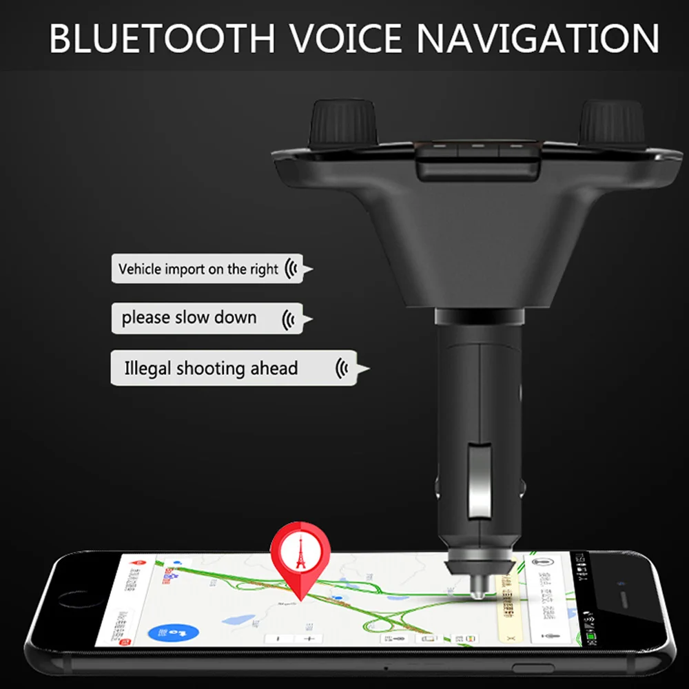 FM передатчик Aux аудио Bluetooth 4,0 Handsfree Car комплект 1,3 ''ЖК-дисплей 5V 3.1A Dual USB Зарядное устройство Автомобильный MP3-плеер Поддержка TF карта u-диск