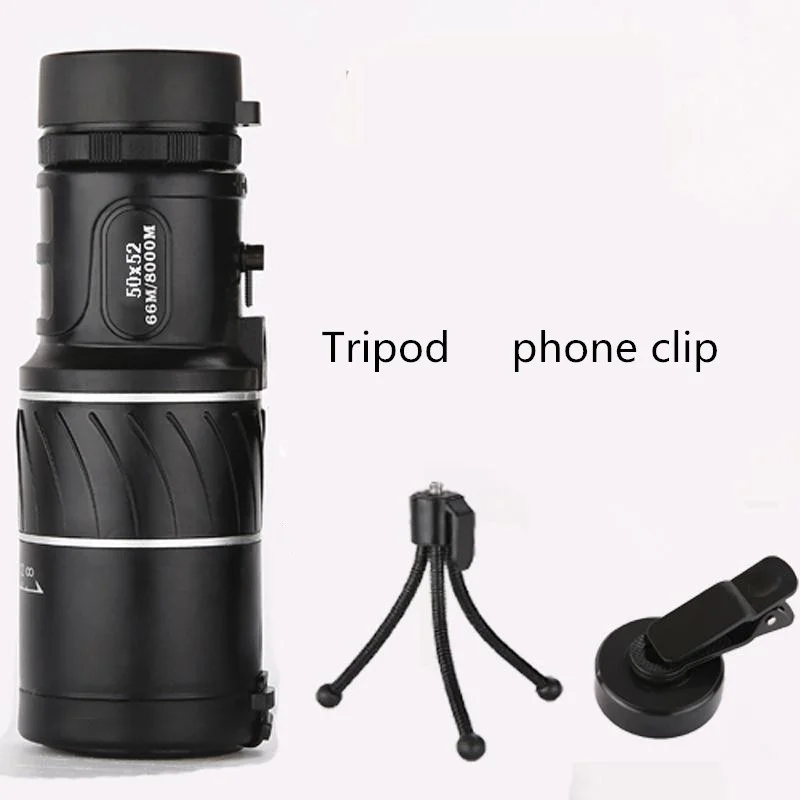 50x52 المزدوج التركيز أحادي تلسكوب التكبير البصرية عدسة السفر الحفل في الهواء الطلق HD أحادي تلسكوب السياحة نطاق مناظير