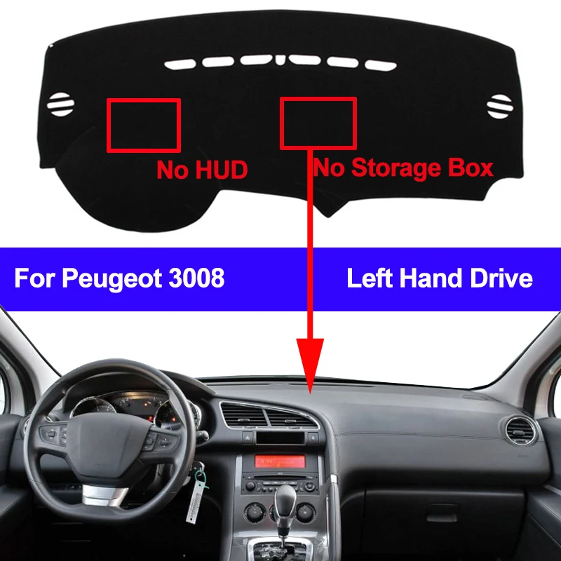 Приборная панель автомобиля чехол для peugeot 3008 2013 без HUD без коробки Starage Авто приборная панель коврик ковер