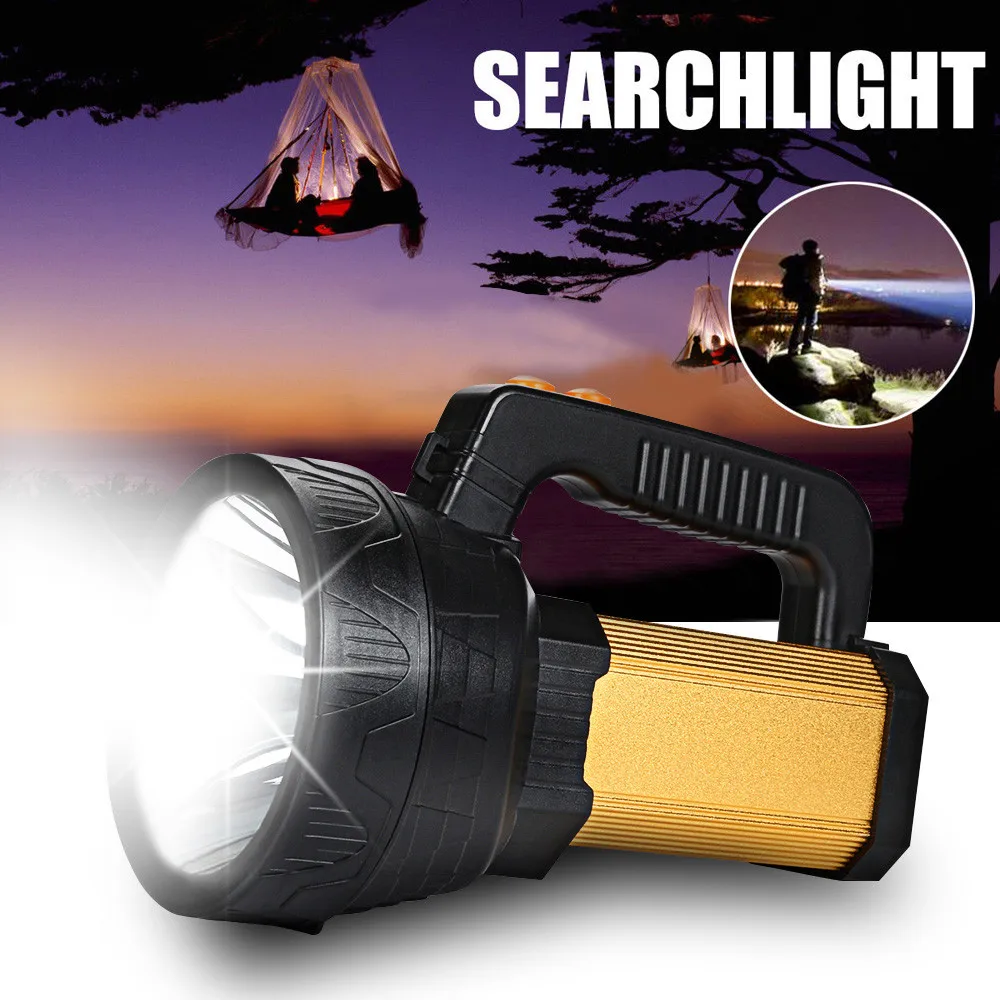 Perfect Bright Searchlight Handheld Portable Spotlight LED Rechargeable Flashlight USB Camping Fishing Barbecue High-low-flash #EX 0 Perfect Bright Searchlight Handheld Portable Spotlight LED Rechargeable Flashlight USB Camping Fishing Barbecue High-low-flash #EX 0