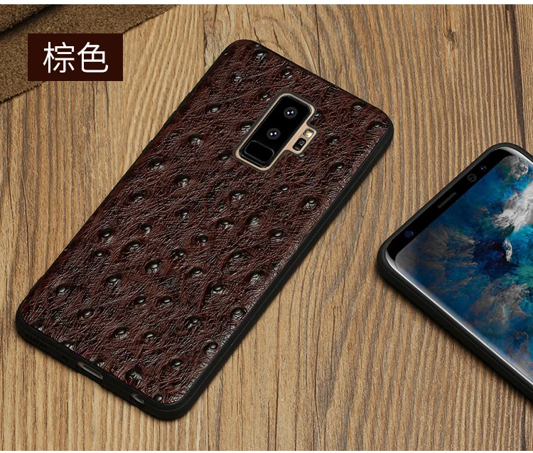 Чехол из телячьей кожи для samsung Galaxy S7 S8 S9 S10 плюс a30 a50 a70 страуса текстура чехол для Note 8, 9, 10, A5 A7 A8 J5 J7 чехол