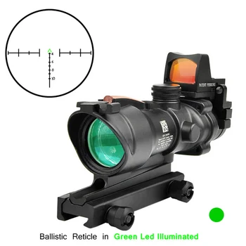 Fiber Optics Red Dot Illuminated Chevron Glass Etched Reticle Tactical Optical Scope Hunting Optic Sight 3