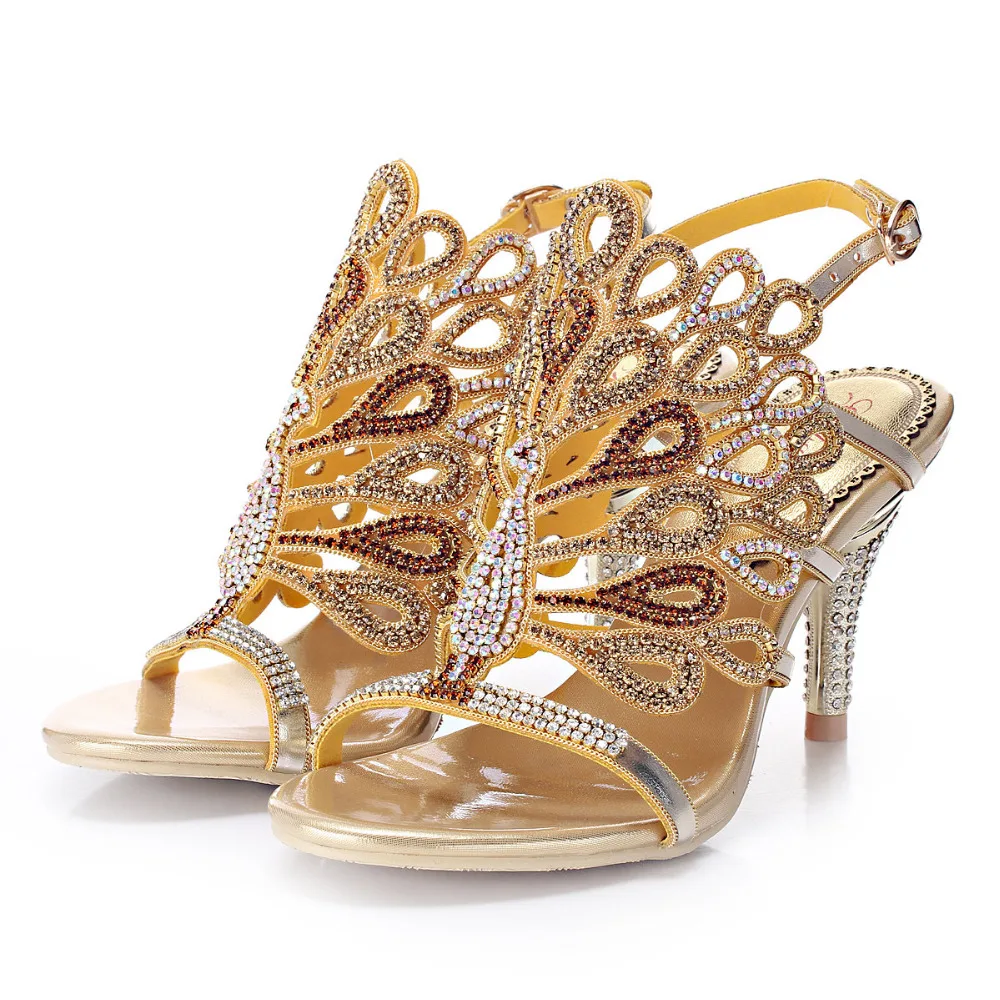 

Genuine Leather Fashion and Sexy Rhinestone Wedding and Party Evening Dress Sandals big size 35-44, 2017 New Women Sandals Shoes