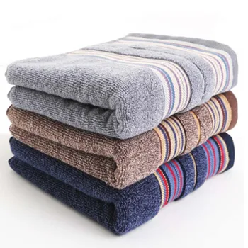 

35*74cm Cotton Face Towel Stripe Pattern Brown Grey Dark Blue Face Towel Hair Hand Bathroom Rectangle Face Towel 1piece