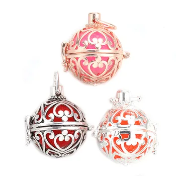 

MODKISR New Arrival 6pcs Charm Hollow Cage Filigree Ball Box Essential Oil Diffuser Locket Pendants Jewelry DIY Without Chain
