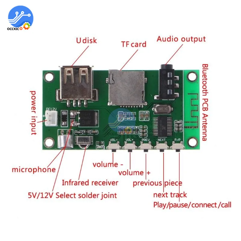 USB KCX BT001 беспроводной Bluetooth 4,2 декодер плата аудио приемник с пультом дистанционного управления MP3 декодер DAC для динамика arduino