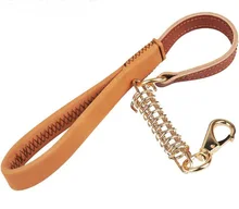 Alta Calidad grande de los perros lleva accesorios Grandes productos Para Mascotas adiestramiento de Perros correas de Cuero Genuino Cuerda de la Tracción 10 unids