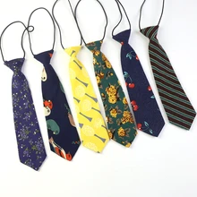 Цветочный, волнистый, в горошек, в полоску, галстук-бабочка, с мультяшным принтом, для весны, ins, короткая, с разрезом, маленький галстук, женская, хлопковая, классная