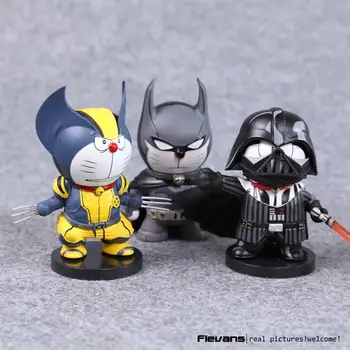 

Doraemon Cos Logan Batman Darth Vader PVC Action Figure Collectible Model Toy 4" 10cm