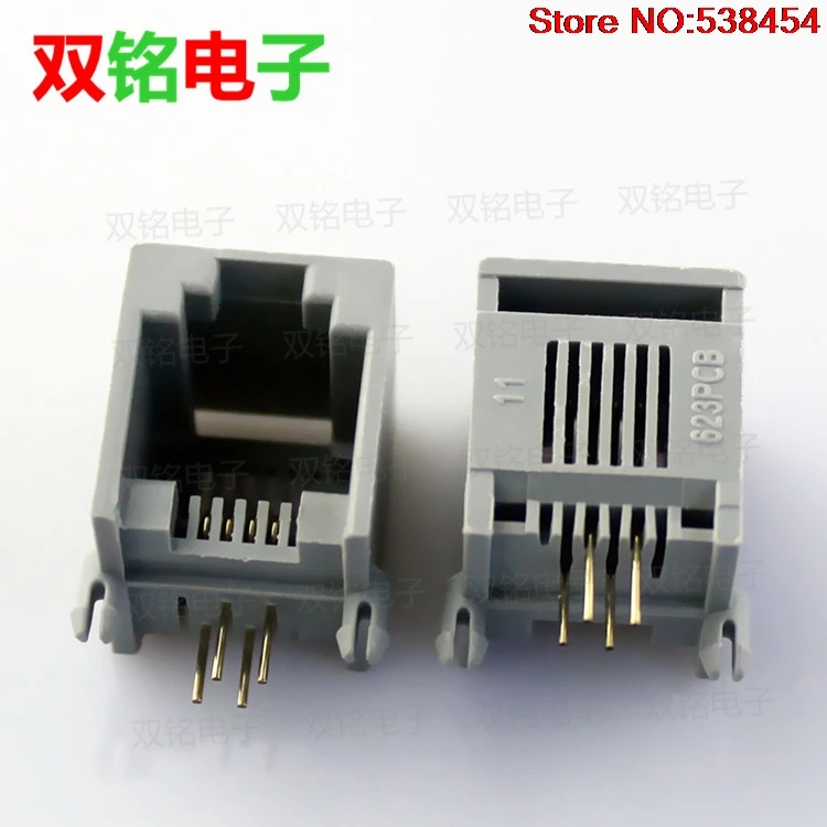10 шт. RJ11 разъем для телефона 4-ядерный Кристальный женский 623PCB-6P4C | Обустройство