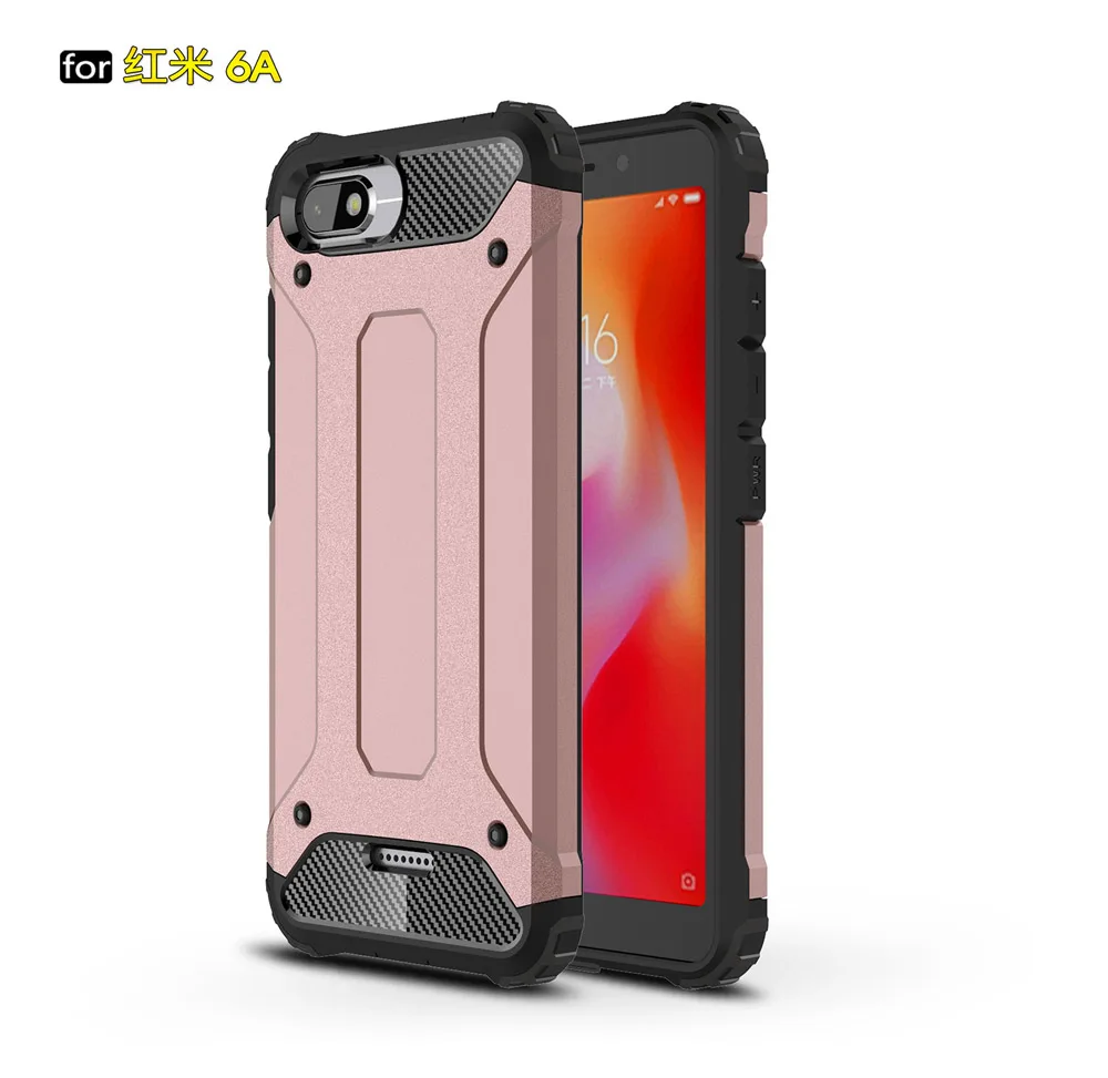 Противоударный чехол-броня Coque 5.45For Xiaomi Redmi 6A чехол для Xiaomi Redmi 6A Redmi6A телефона чехол-лента на заднюю панель - Цвет: Rose Golden