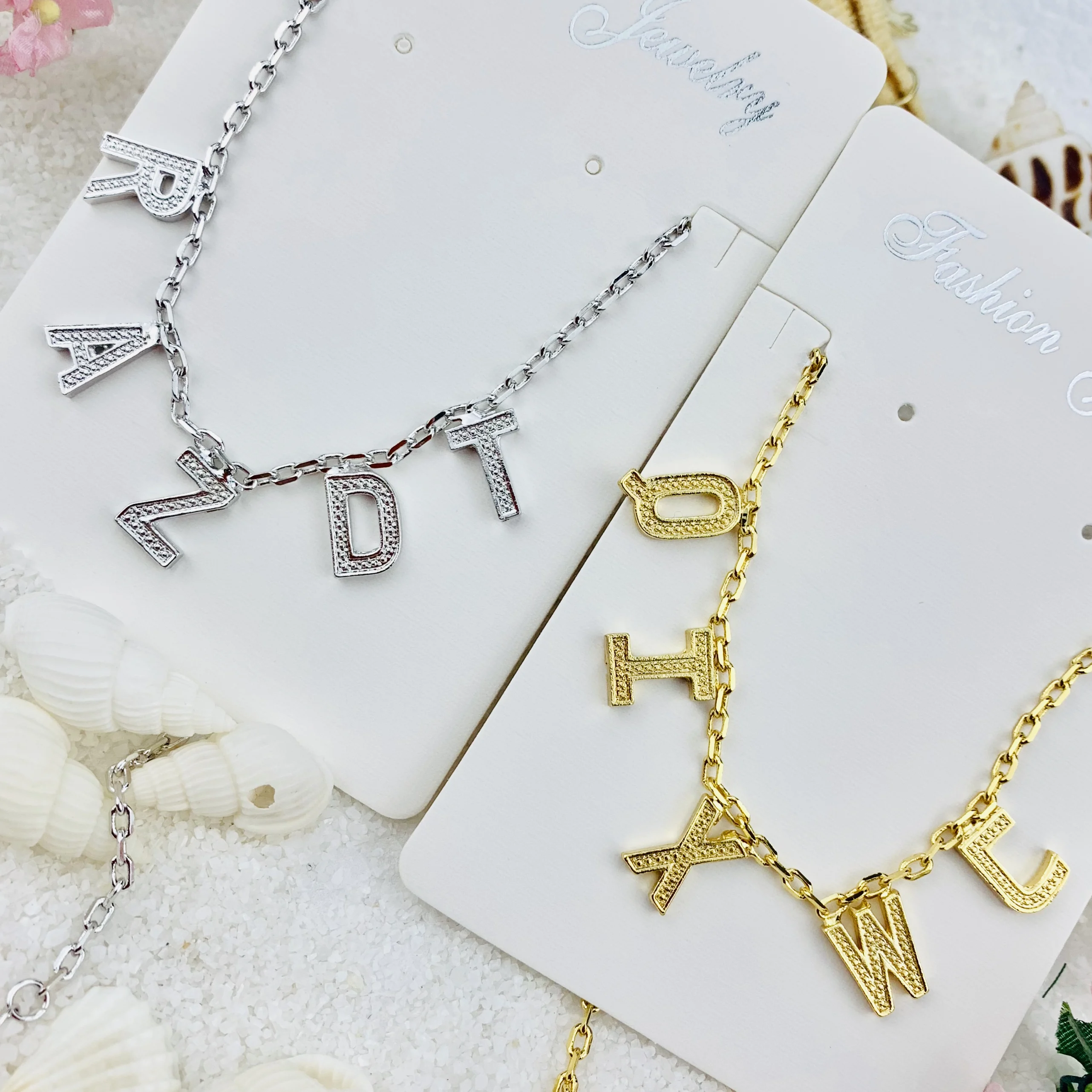 

FYN2666 FY Personalized Jewelry High Quality Zinc Alloy Personalized Custom Jewelry Women Name Letter Necklace Droppshiping
