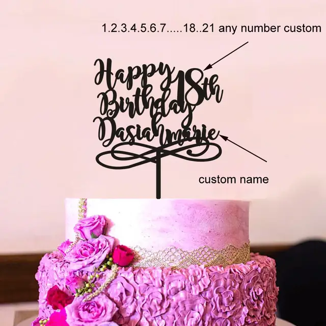 Personalized Birthday Cake Topper Birthday Gift Birthday Cake
