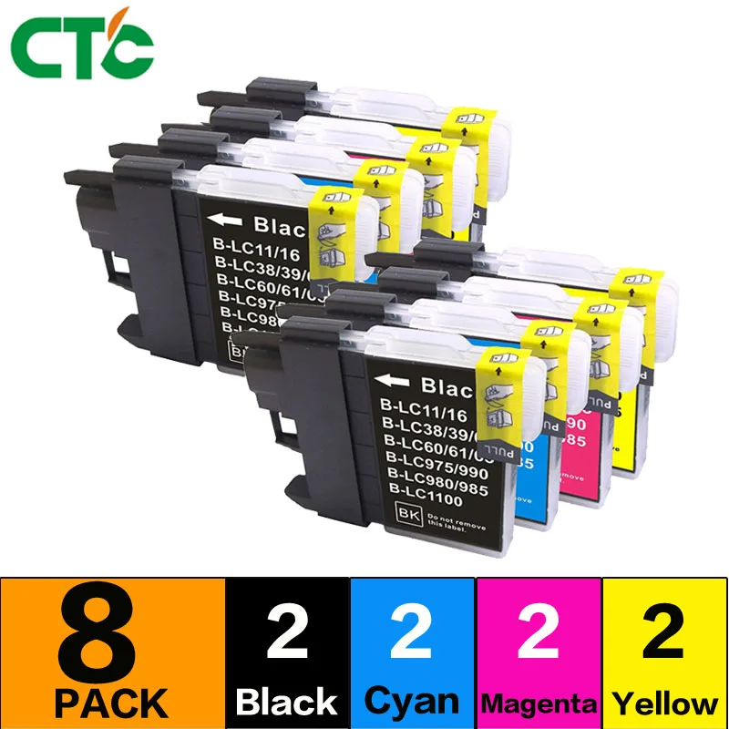 

8 LC11 LC16 LC38 LC61 LC65 LC67 LC980 LC990 LC1100 ink cartridge Compatible For Brother DCP-145C 165C 185C 195C 197C 365CN 375CW