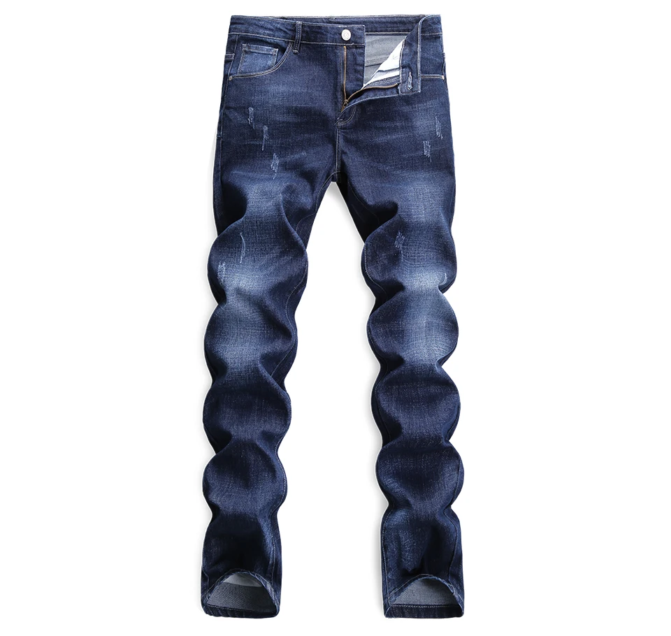 KXP Brands Men Jeans Business Casual Thin Slim Fit Blue Jeans Stretch Denim Pants Trousers