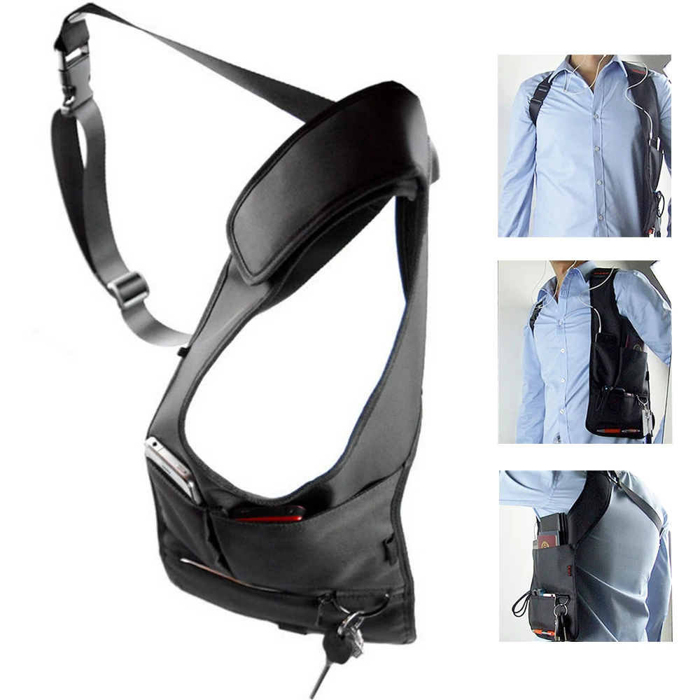 

Anti-Theft Safe Bag For Men Travel Hidden Underarm Holster Cross Shoulder Bag Security Holster Strap Key Phone Storage Crossbody