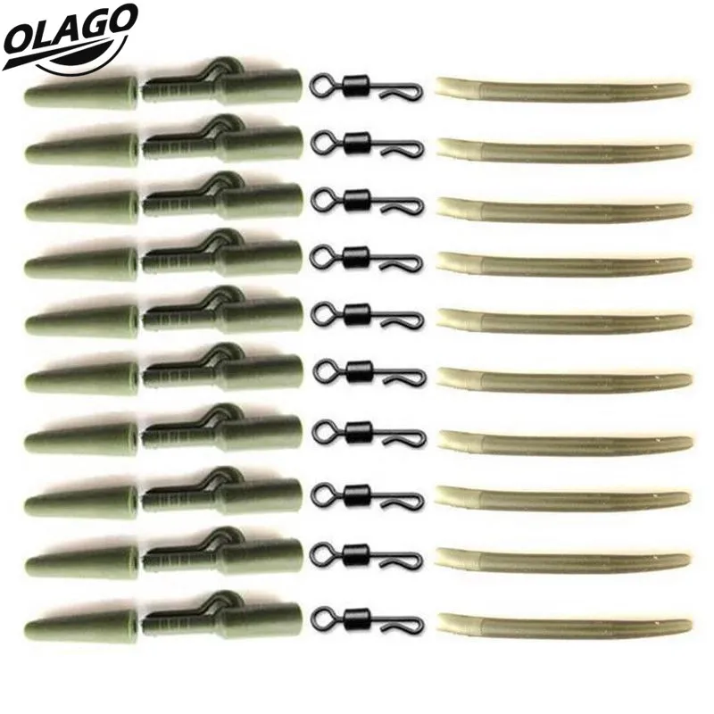 40pc Carp Fishing End Tackle Lead Clips Quick Change swivels Anti