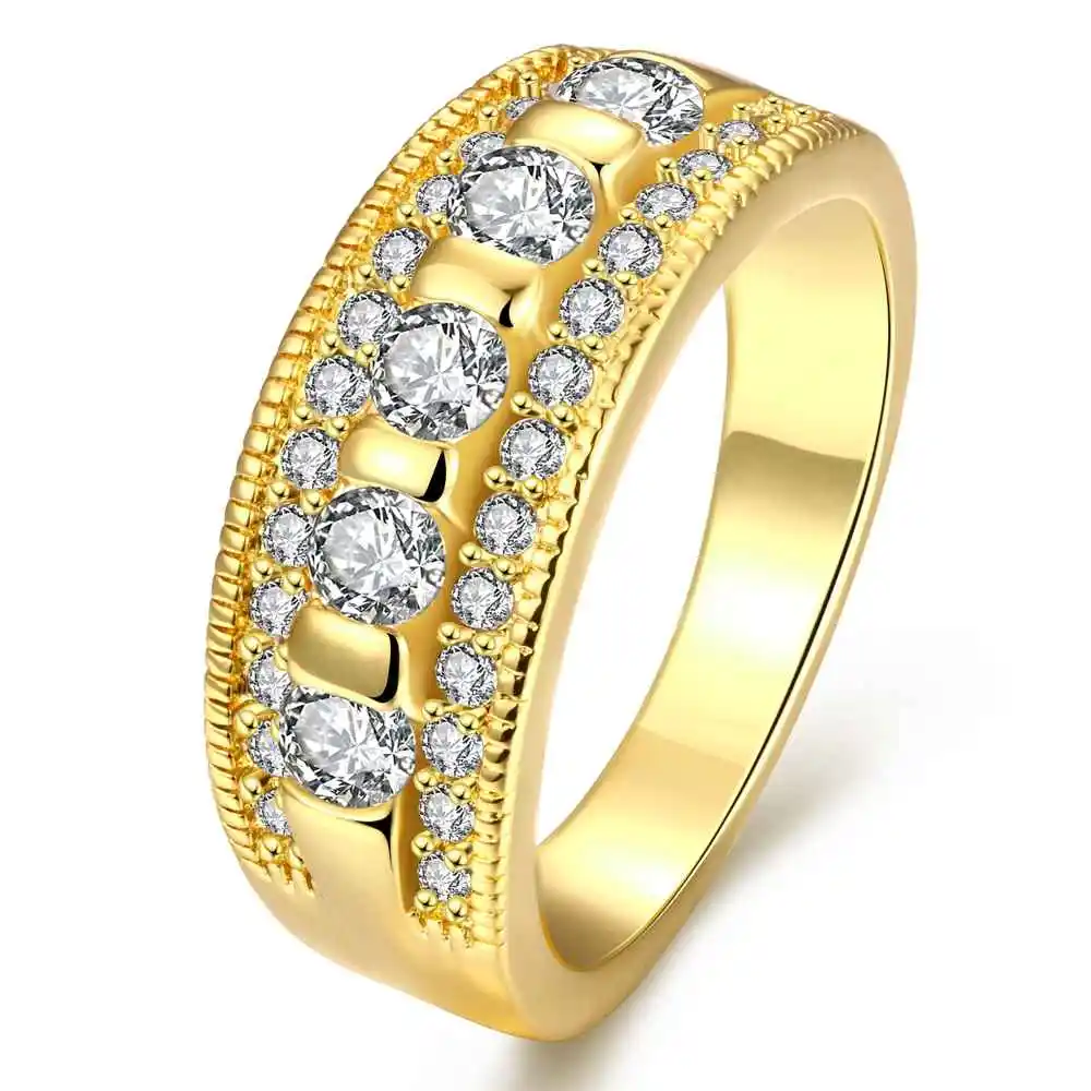 hot sell wholesale 2015 New women jewelry Gold color engagement ring ...