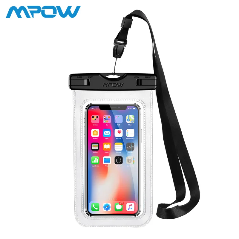 

Mpow iPX8 Waterproof Pouch Universal 6.5inch Sensitive Touch Transparent Desgin For iPhone Xs Max XR Samsung S10 Xiaomi Huawei