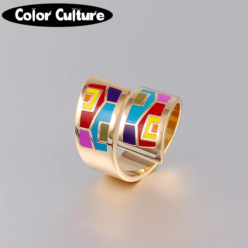 

Charm Rings Open For Women Creative Lady Fashion Jewelry Filled Colorful Design Rings Style