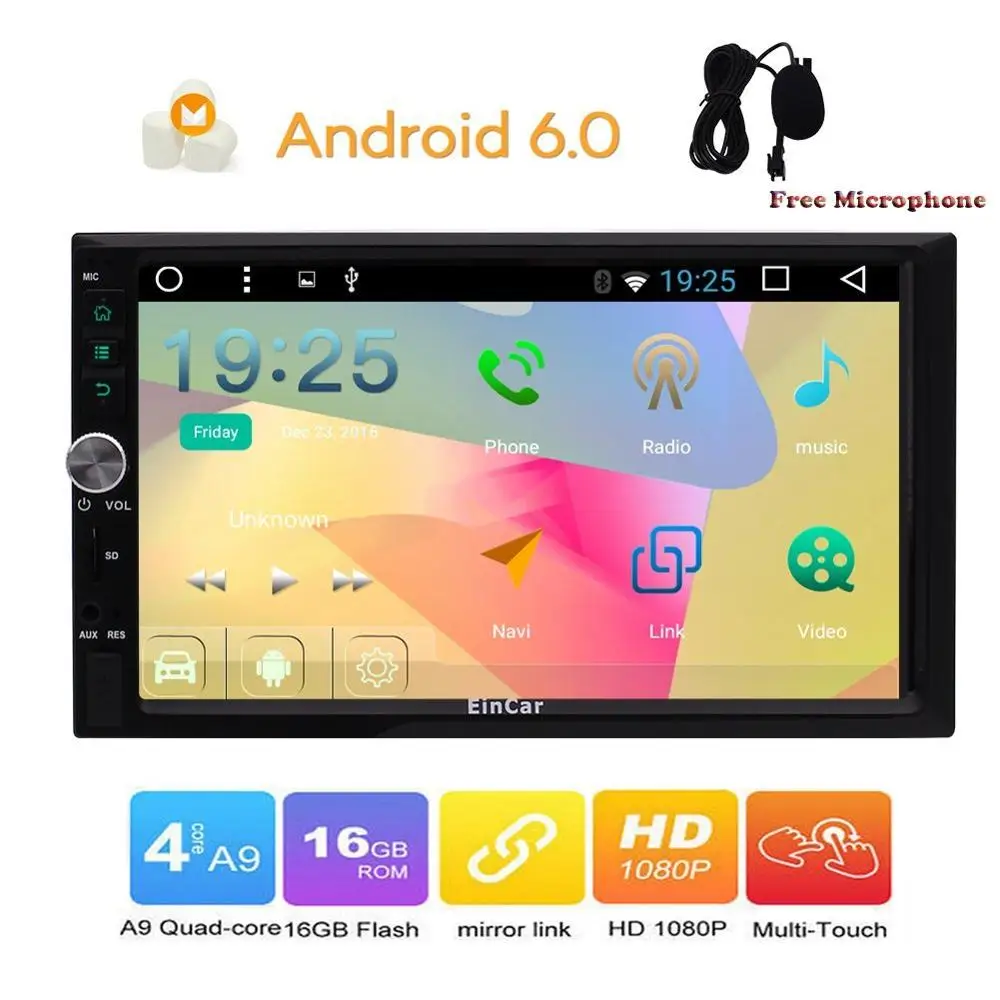 Clearance Eincar Android 6.0 Auto Car Radio Stereo 2Din Head Unit with HD Touchscreen Support GPS Navigation Bluetooth AV Output WIFI OBD2 0 Clearance Eincar Android 6.0 Auto Car Radio Stereo 2Din Head Unit with HD Touchscreen Support GPS Navigation Bluetooth AV Output WIFI OBD2 0
