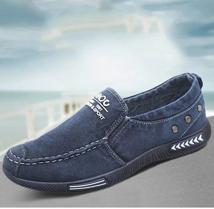 Autumn New Men's Canvas Sports Shoes a Pedal Breathable Lazy Shoes Plus Velvet Warm Lightweight Large Size Men's Shoes