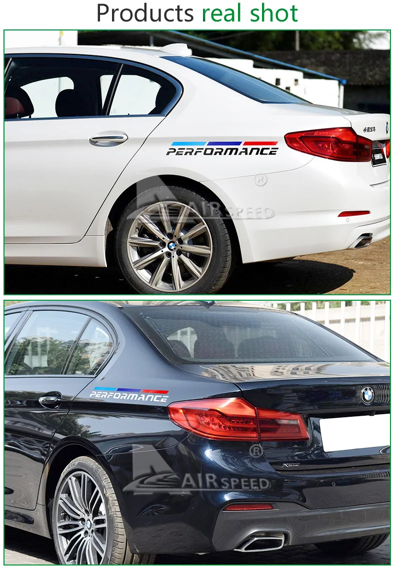 Airspeed Car Stickers M Performance Auto Sticker Rear Side decal Accessories for BMW E46 F30 E90 E60 F20 F10 E36 E39 E87 E70 G30 (5)