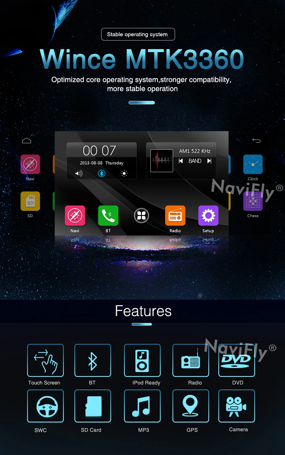 Sale NaviFly 2 din 7" HD windows ce 6.0 Car DVD Player GPS Navigation for Opel Astra h g Zafira B Vectra C D Antara Combo Radio RDS 1