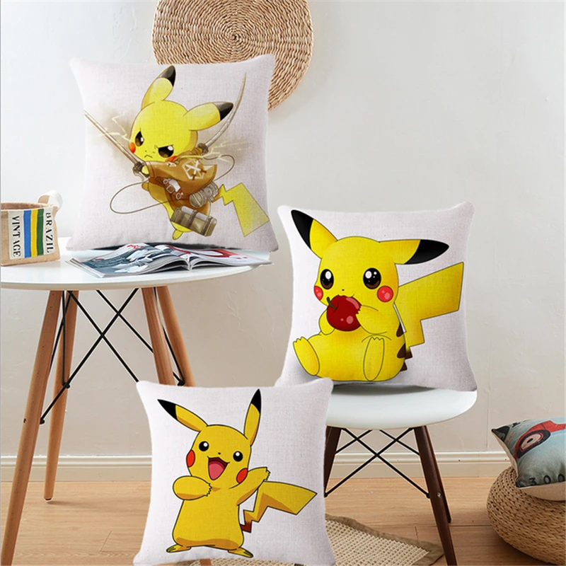 Мультяшный винтажный домашний декор Pokemon Pikachu декоративные подушки из хлопка и