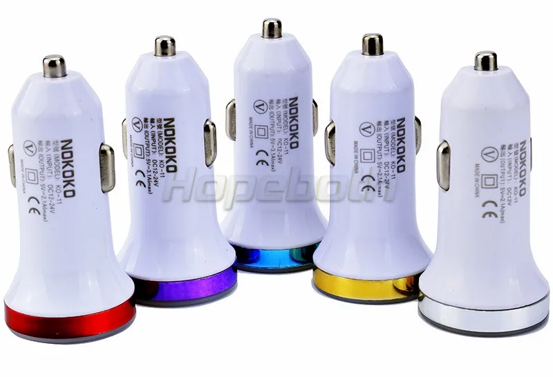Цветное автомобильное зарядное устройство Hopeboth с 2 USB портами 1000 шт.|charger for|charger
