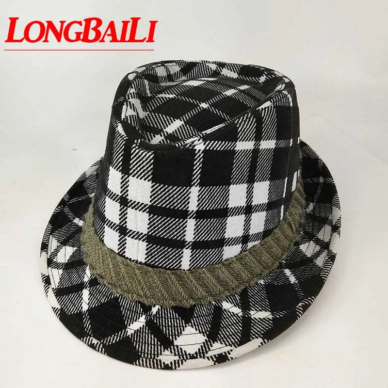 mens plaid fedora hats