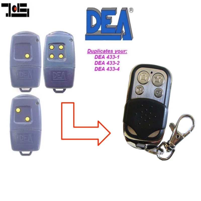 

For DEA remote , 433-1,433-2,433-4 DEA garage door remote replacement