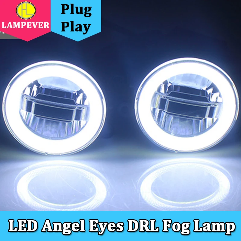 

1 Set Auto LED Angel Eyes Daytime Running Light Car Projector Fog Lamp For Mitsubishi Outlander 2006-2016 2017,3 IN 1 Function