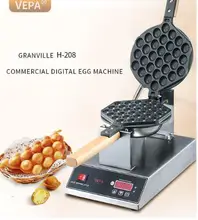 Frete grátis Display Digital Elétrica máquina de Waffles Hong Kong QQ Ovo Aberdeen Ovos Omelete Máquina de Sopro Bolo Waffle Fabricante De Ferro