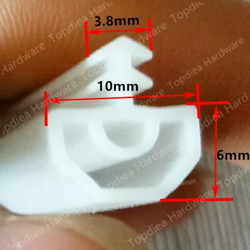 Новое поколение Силиконовое резиновое уплотнение в головке лубрикатора полоски Краш звукоизоляционные двери стринги прокладки двери/окна герметичный слот тип квадратный Премиум - Цвет: White 10x6mm