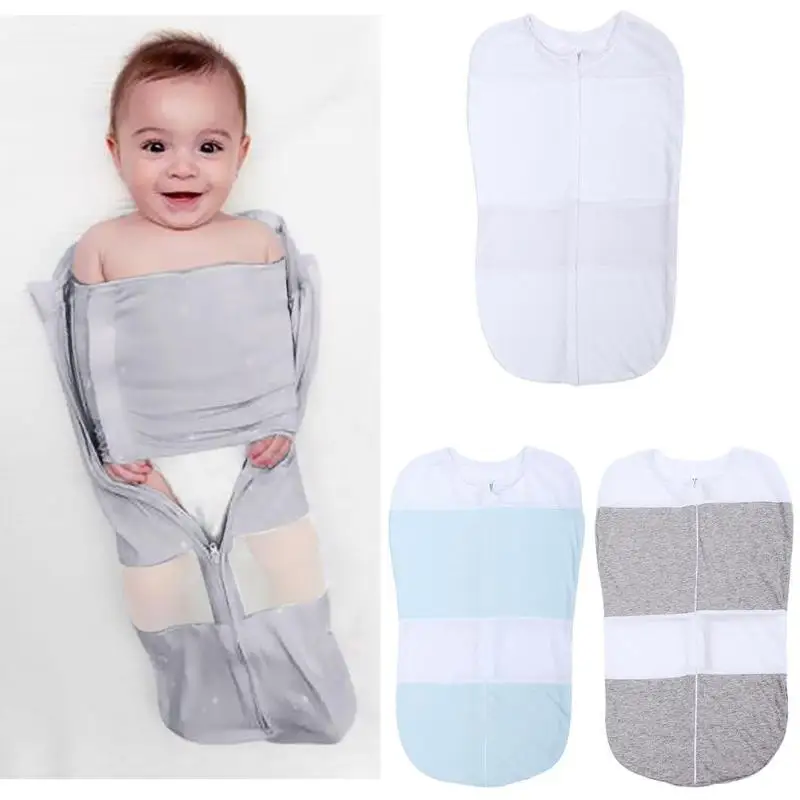 Детский спальный мешок конверт для новорожденных 0-6 месяцев хлопок сплошной цвет молния Sleepsacks Infants постельные принадлежности