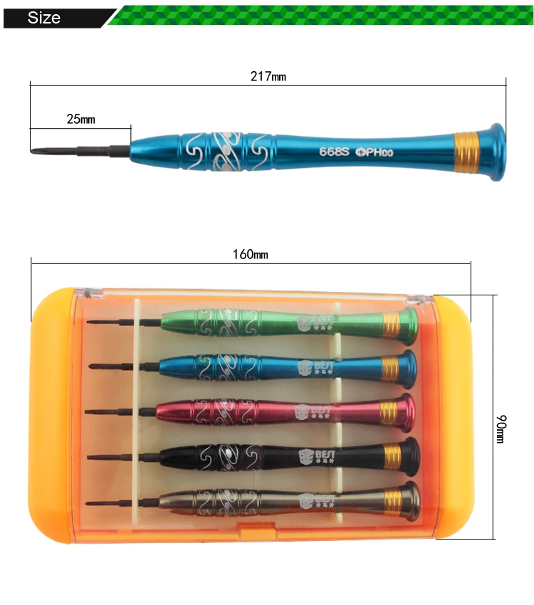 BEST-668S 5 шт./компл. многофункциональная отвертка S2 инструмент сталь для Iphone samsung телефон демонтировать инструмент