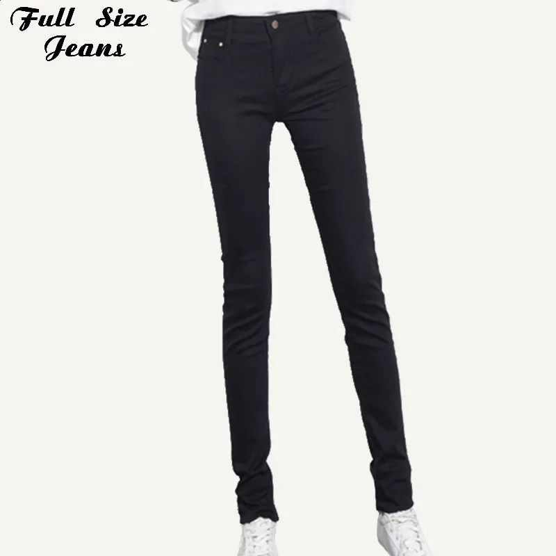 

Extra Long Black Stretch Skinny Jeans For Tall Girl 4XL 5XL 6XL Plus Size Extended Long Denim Casual Pencil Pants Taller Ladies