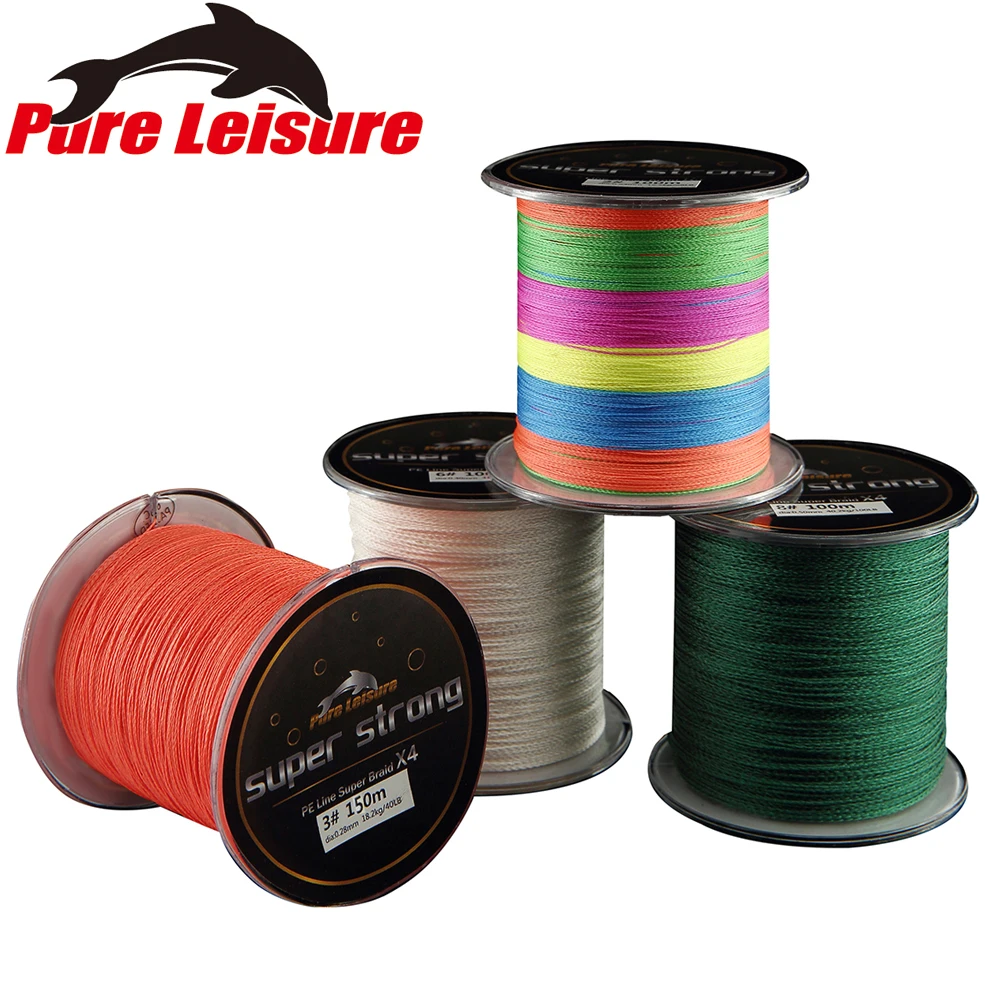 150 м PureLeisure бренд Tresse Carpe 4 нити Hilo Trenzado Pesca многонитевая PE плетеная леска 8 10 20 40 60