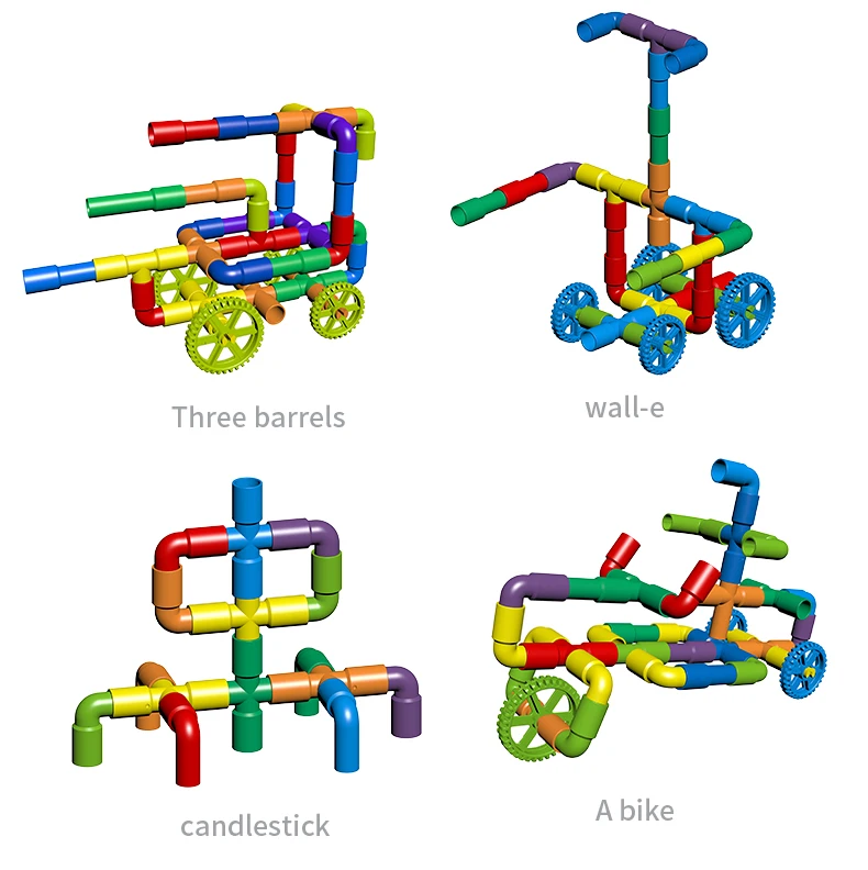 Горячий цвет водопровод строительный конструктор для детей DIY сборка туннель из труб Модель Игрушка совместима с маленькими блоками размеров