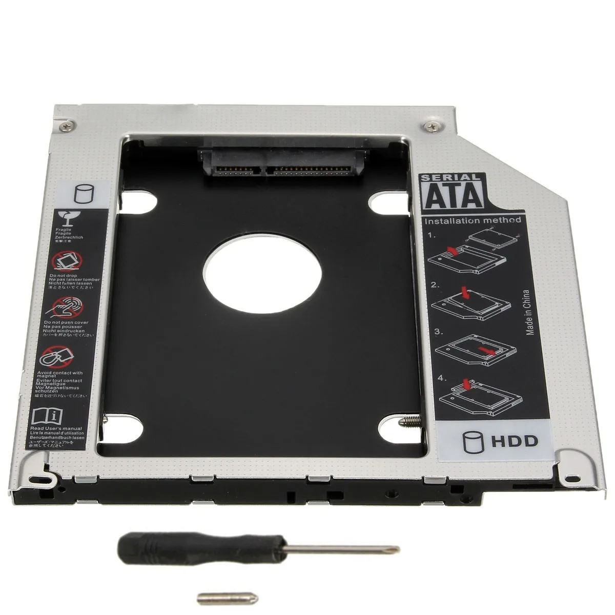 

Newest 9.5mm 2nd SATA HDD SSD Caddy Adapter Bay For Apple-MacBook Pro A1278 A1286 A1297