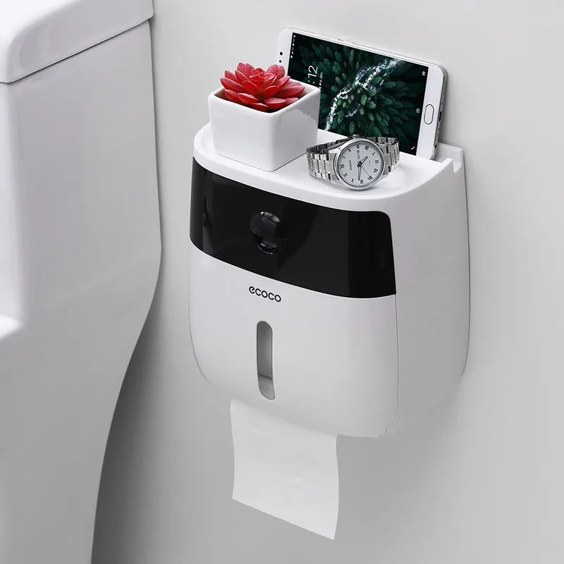 Billige Wasserdicht Wc Papier Halter Kreative Papier Handtücher Halter Wc Rollen Papier Lagerung Box Doppel Schicht Tissue Box Für Badezimmer