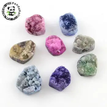 

5pcs Dyed Natural A-gate Beads Half Hole Bead for Jewelry Making DIY Accessories Mixed Color , 18~24x14~20x7~12mm, Hole: 1~1.5mm