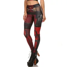 New Fashion Digital Printing Women Leggings Deadpool Superhero Printed Leggins Skinny Stretchy Pencil Pant Pantalons Mujer LG116