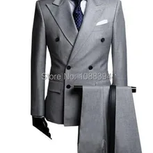 Светло-серые двубортные мужские костюмы для шафера костюм жениха смокинги для мужчин с острым отворотом мужские