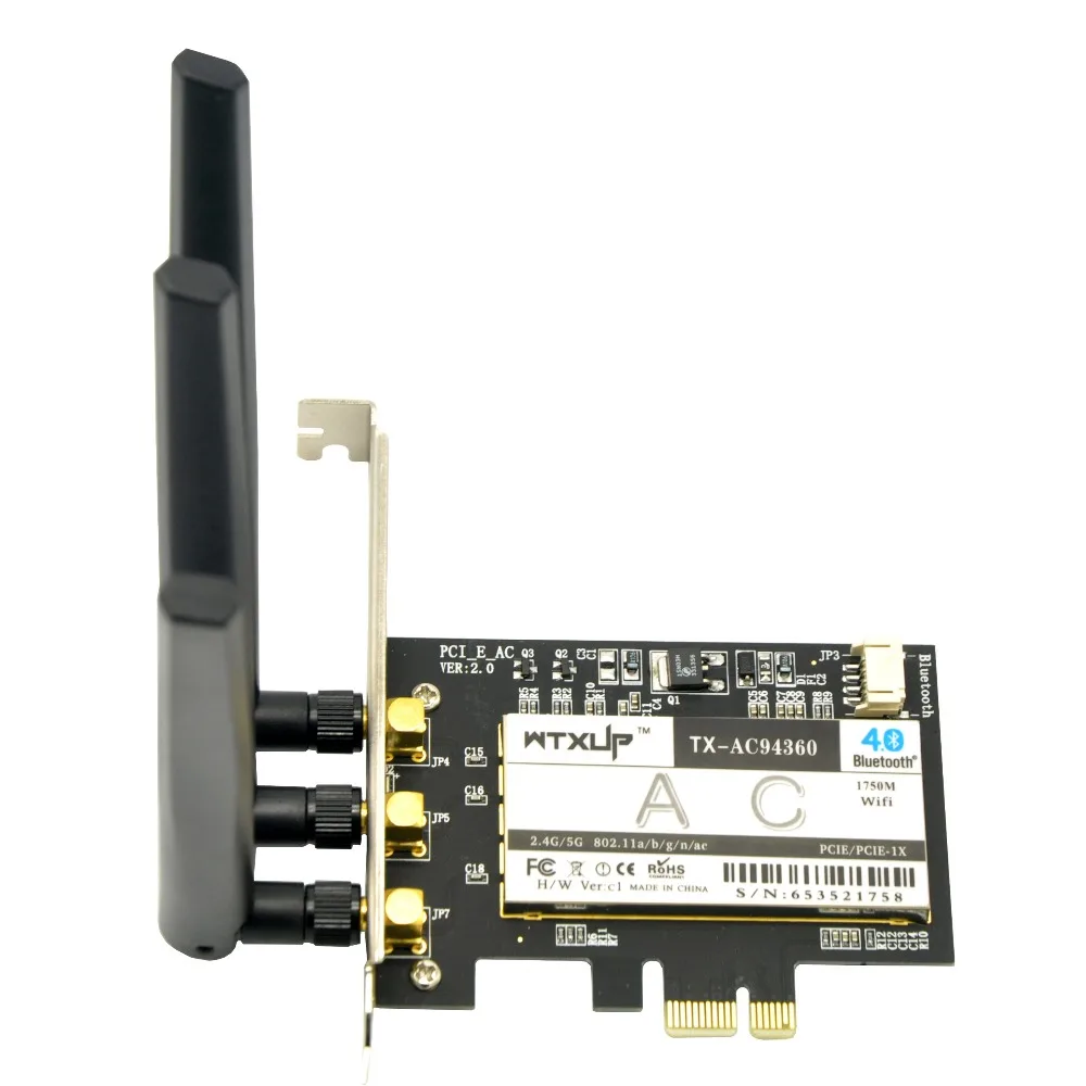 Wtxup for broadcom bcm943602cs 1750mbps dual band 802 11ac desktop pci