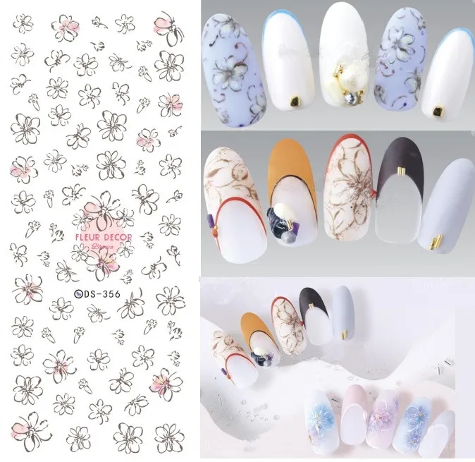 

Florals Designs ! Nails Art Manicure Water Decasls Decoration Water Transfer Stickers For Nails Tips Beauty