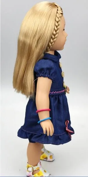 Шт. 1 шт., джинсовое платье для девочки 18 "45 см, Джинсовая юбка для маленькой куклы, Одежда для куклы Александра